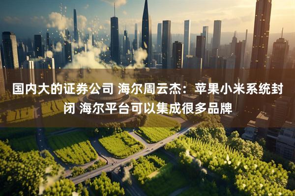 国内大的证券公司 海尔周云杰：苹果小米系统封闭 海尔平台可以集成很多品牌