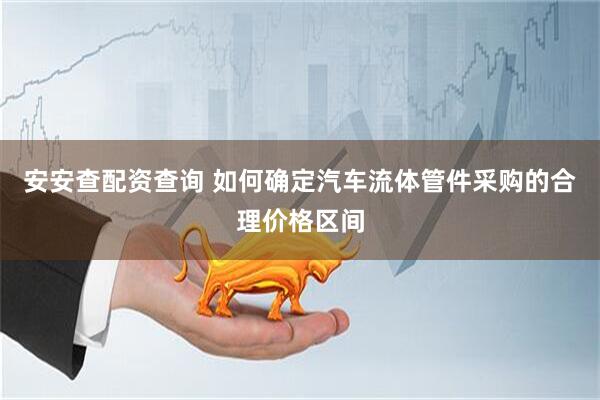 安安查配资查询 如何确定汽车流体管件采购的合理价格区间